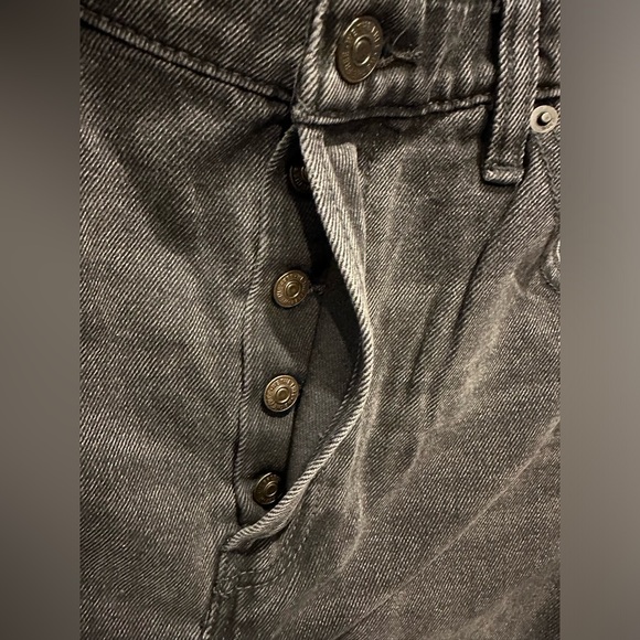 NEW Free People Distressed A-Line Denim Skirt size 31 NWT faded black jean - Picture 10 of 13